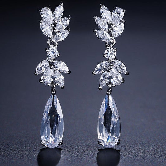 Eden Pear & Marquise Crystal Bridal Earrings
