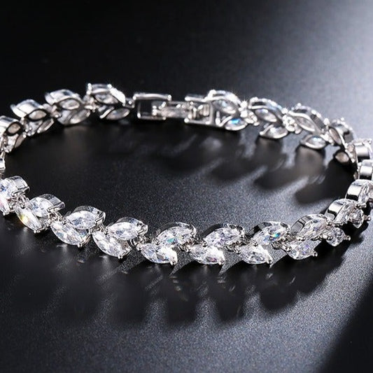 Roselani Marquise Floral Collar Crystal Bridal Bracelet