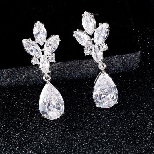 Medora Tear Drop & Marquise Bridal Earrings