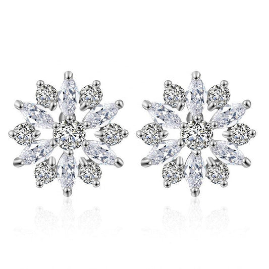 Daisy Crystal Cluster Bridal Stud Earrings