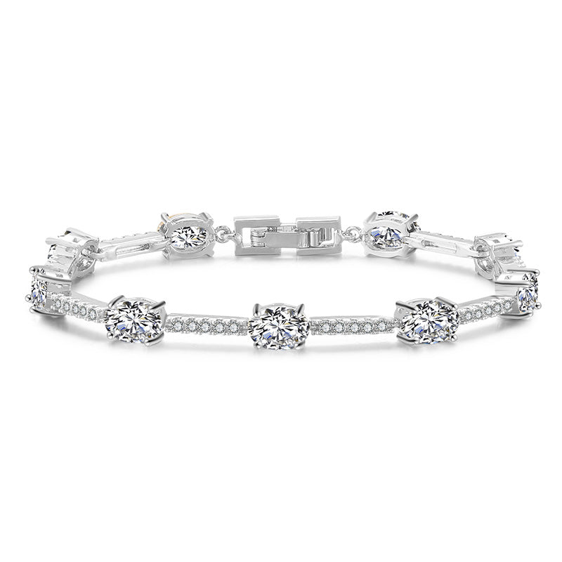 Senia Oval Crystal Bridal Bracelet