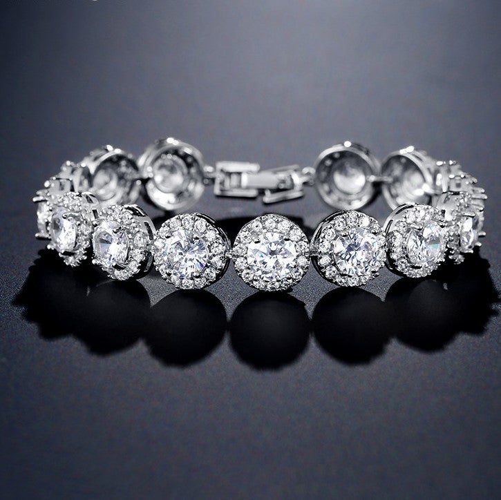 Hana Halo Crystal Bridal Bracelet