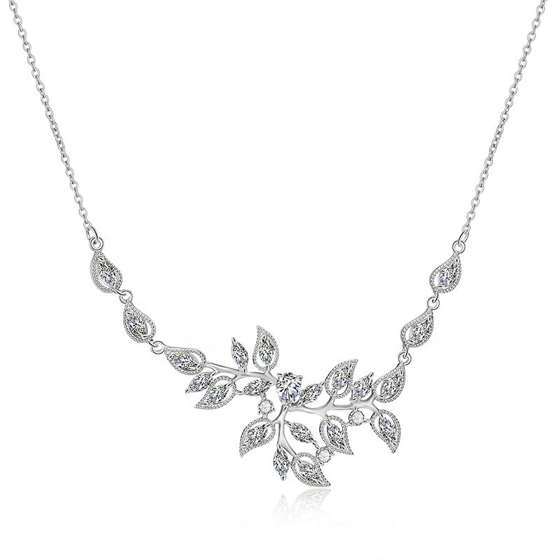 Josefina Marquise Floral Crystal Bridal Pendant Necklace