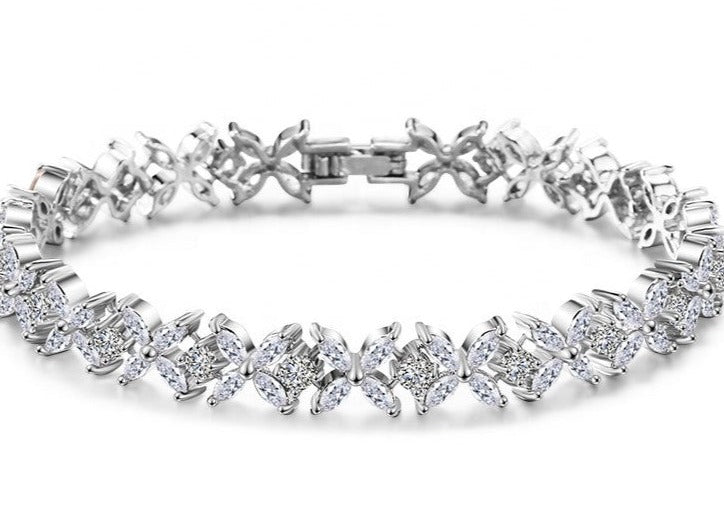 Aurelia Floral Marquise Crystal Bridal Bracelet