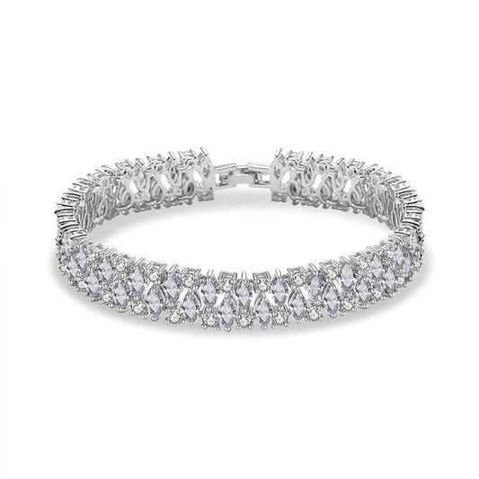 Chantria Exquisite Marquise & Round Crystal Bridal Bracelet
