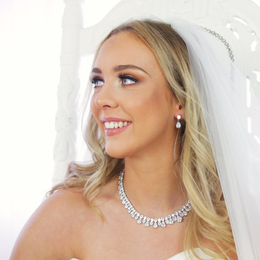 Elodie Tear Drop Crystal Bridal Earrings