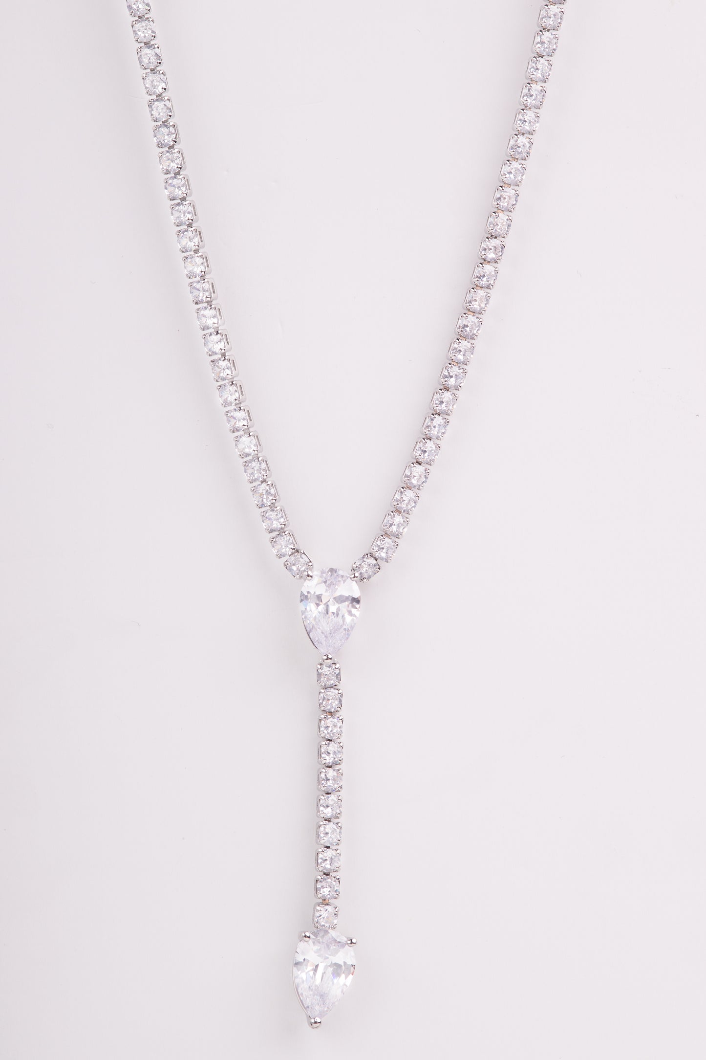 Viviana Teardrops Crystal Bridal Pendant Necklace
