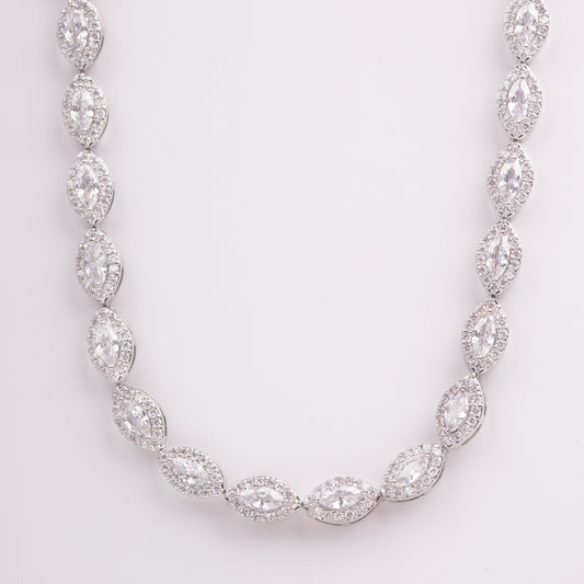 Carina Marquise Halo Collar Crystal Bridal Necklace