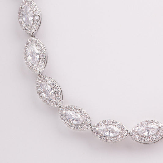 Carina Marquise Halo Collar Crystal Bridal Necklace