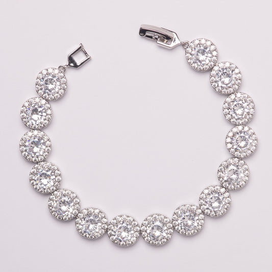 Hana Halo Crystal Bridal Bracelet