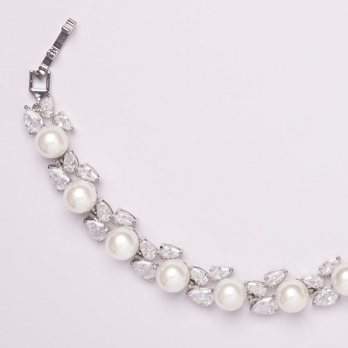 Aubrielle Pear & Pearl Crystal Bridal Bracelet