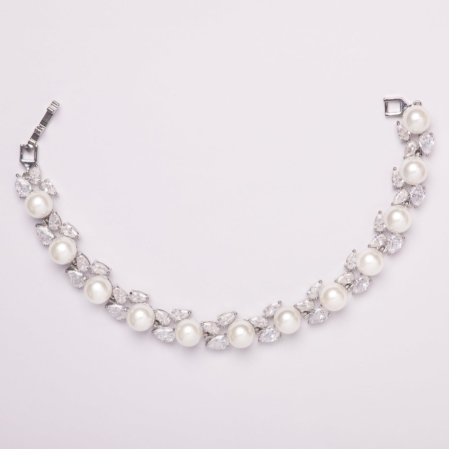 Aubrielle Pear & Pearl Crystal Bridal Bracelet