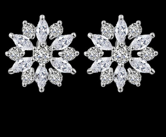 Daisy Crystal Cluster Bridal Stud Earrings