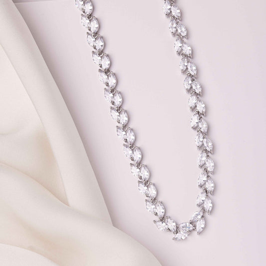 Roselani Marquise Floral Collar Crystal Bridal Necklace