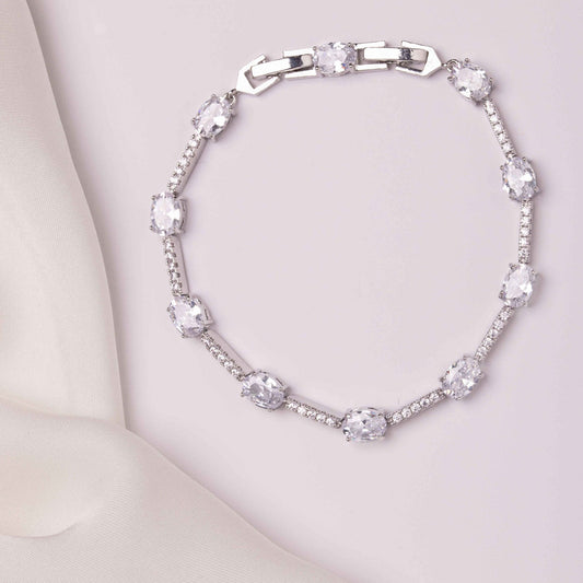 Senia Oval Crystal Bridal Bracelet