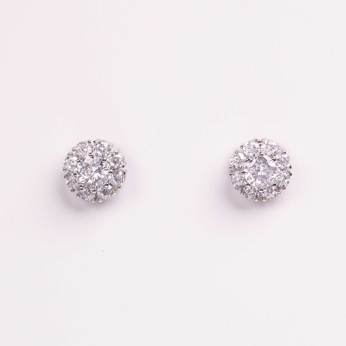 Flora Crystal Cluster Bridal Stud Earrings