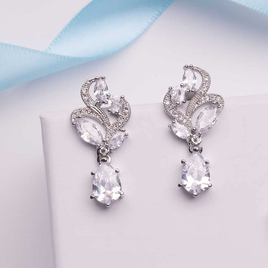 Adeline Tear Drop & Marquise Crystal Bridal Earrings