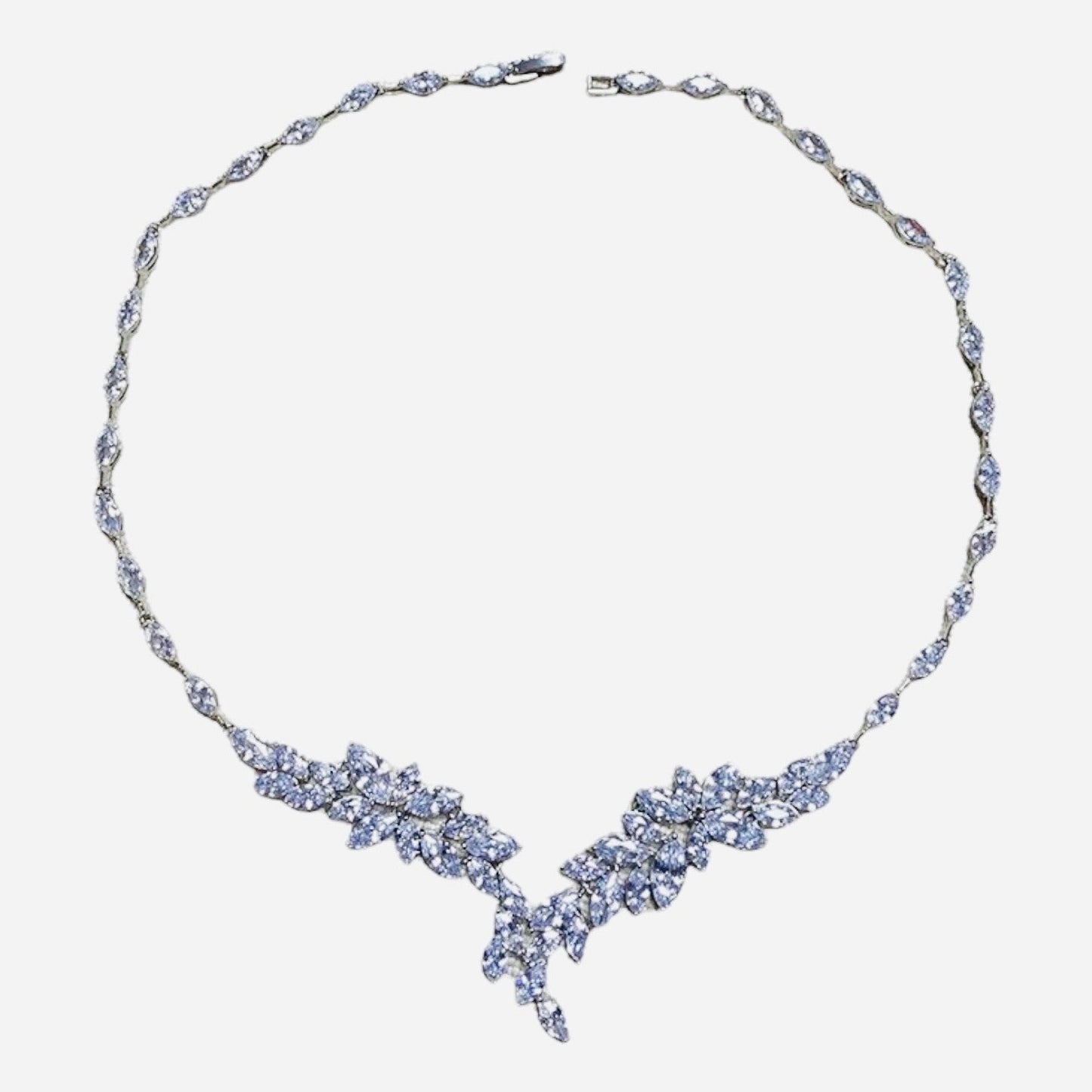 Seraphina Marquise Floral Crystal Bridal Pendant Necklace